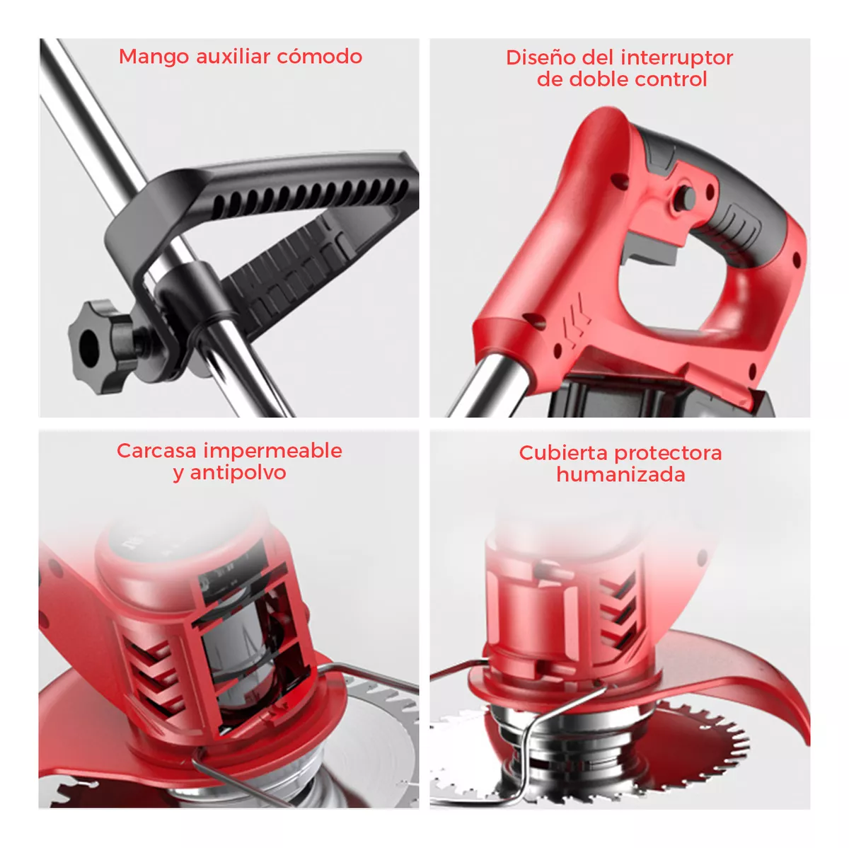 Desbrozadora Inalámbrica Electrica Podadora Pasto 2 Baterías