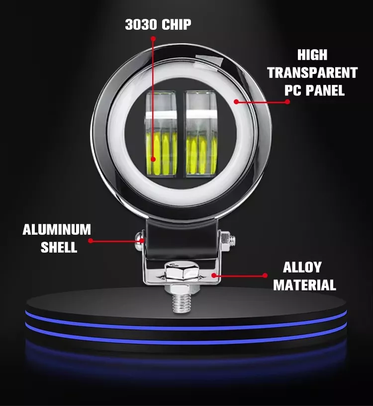Par Faros Ojos De Ángel 4'' Faro Niebla Luz Blanca Auto Moto