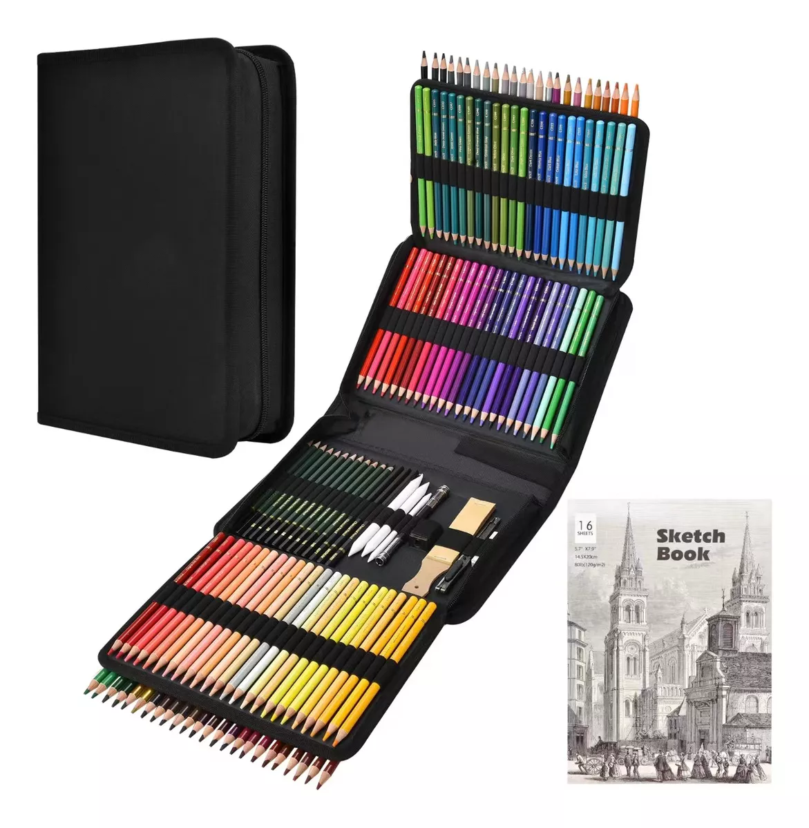 145 piezas kit de dibujo profesional 120 dibujo lapices de colores 25 sets de herramientas de dibujo para niños niñas adolescentes Laspang