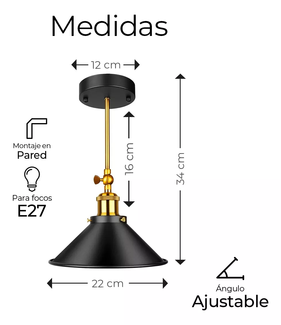 Kit 2 Lámparas Decorativas De Pared Int/ext. Vintage Retro