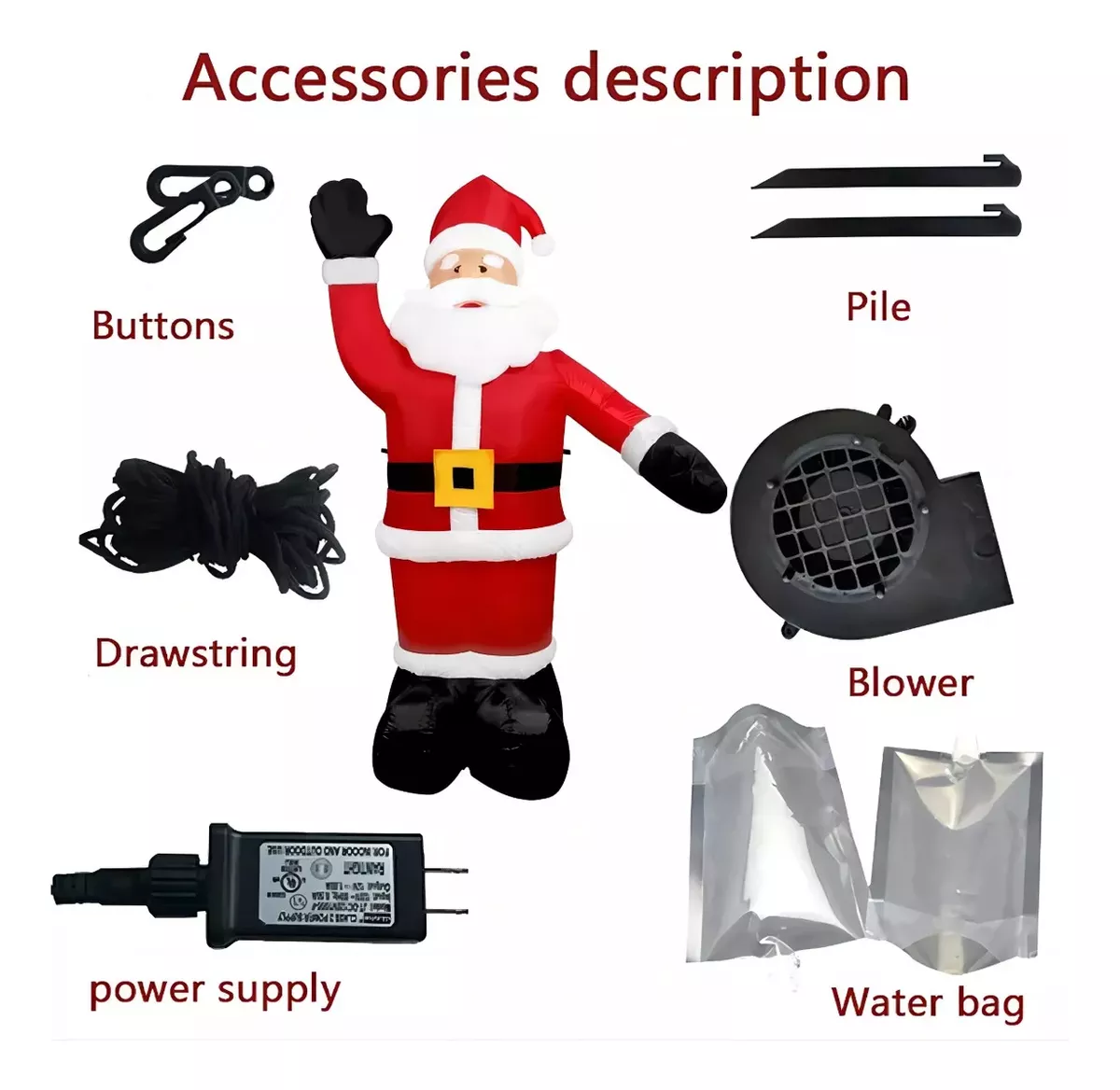 240cm Inflables Led Navideños Bienvenido Papá Noel Inflable