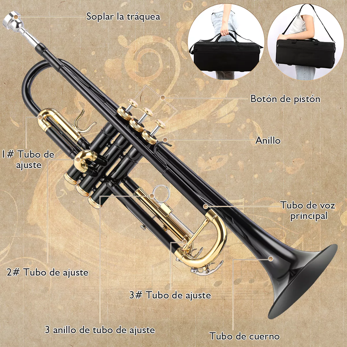 Trompeta Annizhty YQXH001 Negro