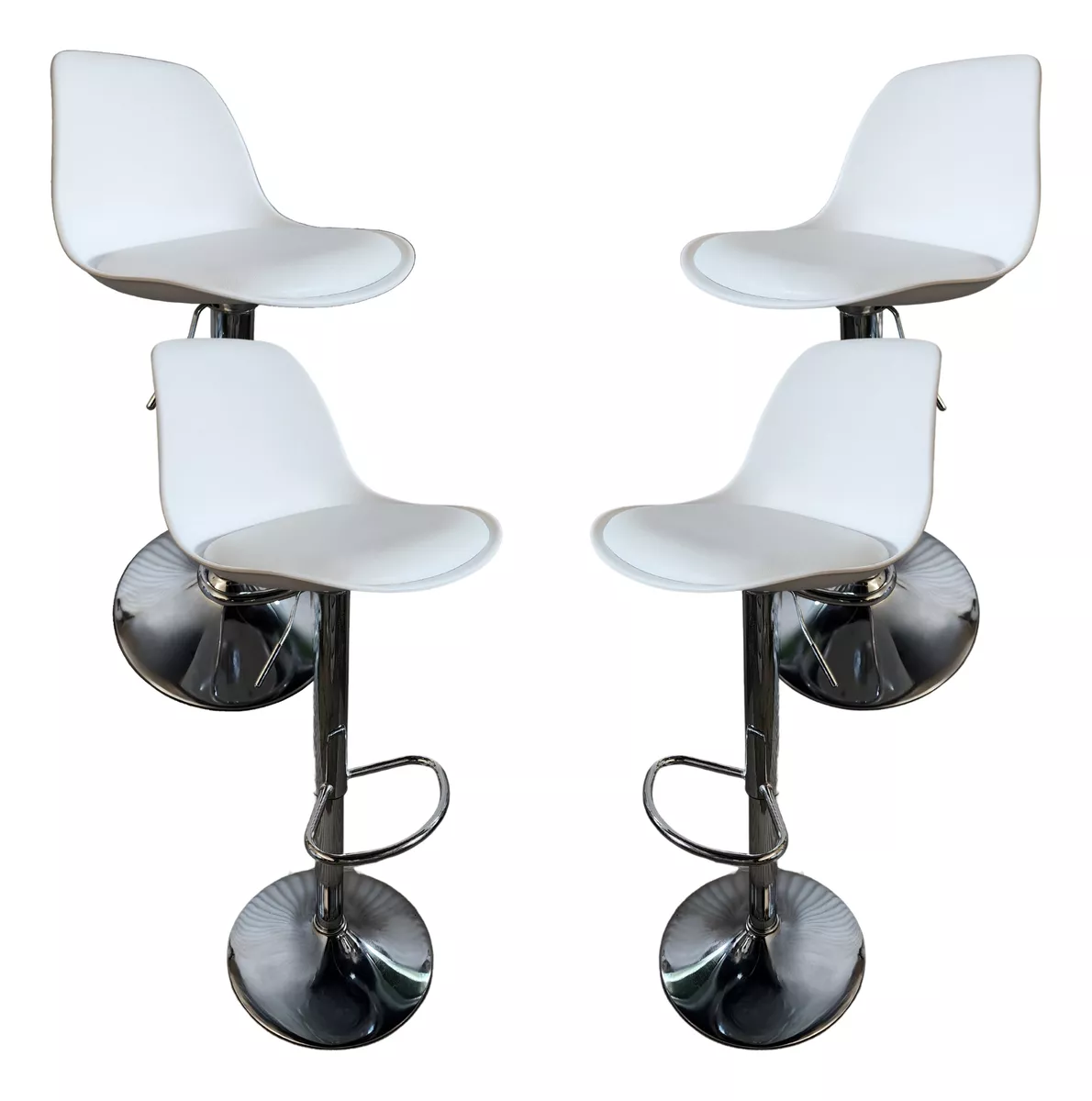 4 Sillas Eames Bancos Barra/comedor Giratorias Y Ajustables