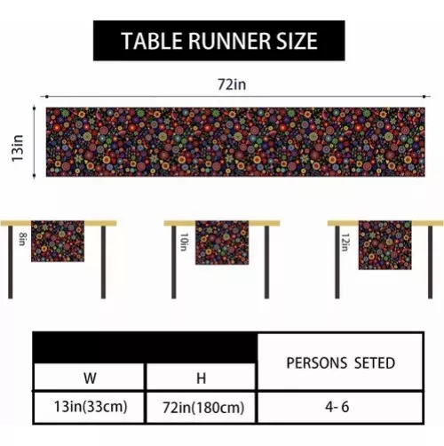 Camino De Mesa Textura Lino 33*183cm Estilo Mexicano