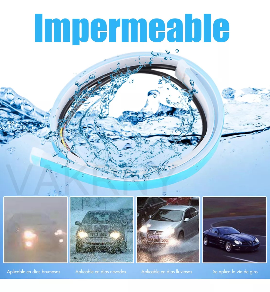 60cm Par Tira Led Drl Flexible Direccional Secuencial Auto