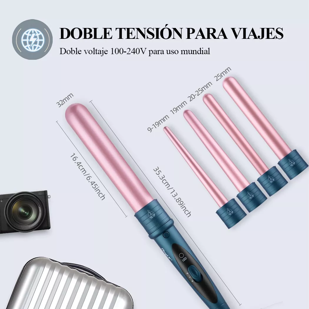 Rizadoras De Cabello Cerámicas Ferros Profesionales- 5 En 1