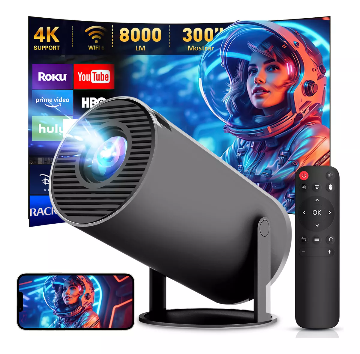 Proyector Profesional 4k Hd Android 11 Wifi6 1080p 8000 Lm
