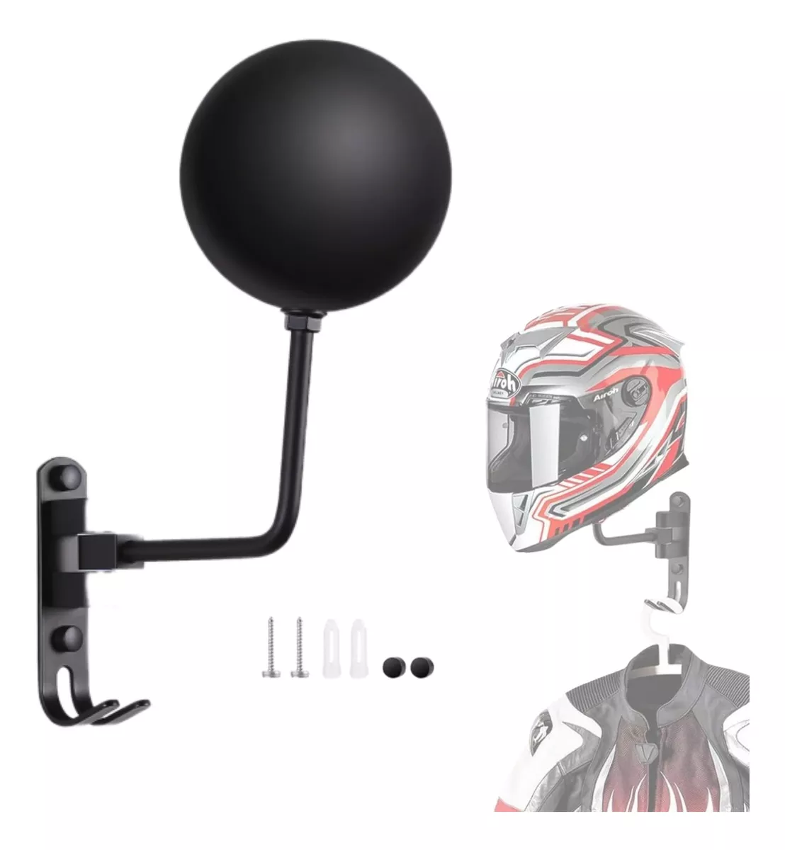 Soporte Casco Motocicleta Y Bicicleta, Rotación 180 Grados