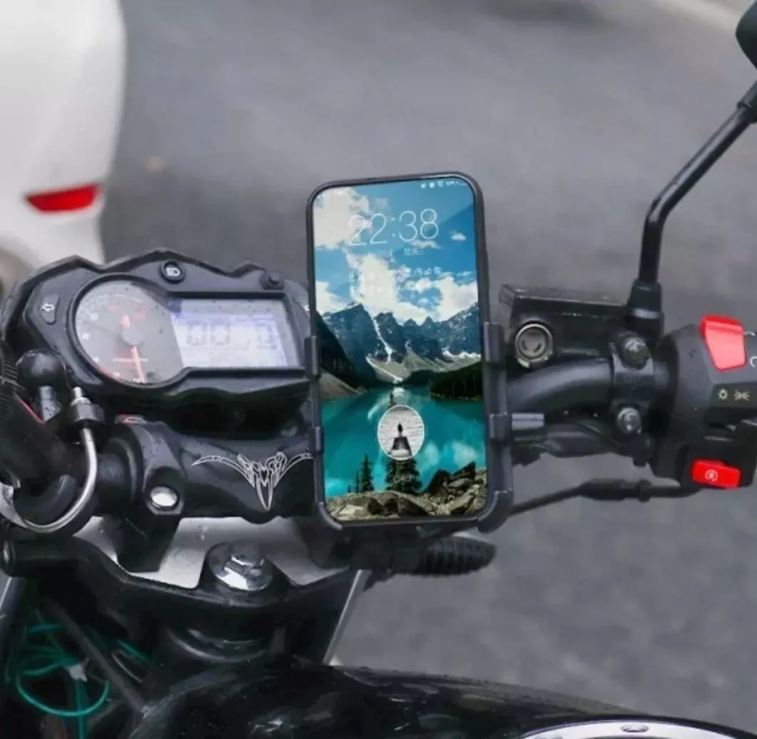 Aluminio Porta Celular Soporte Moto Telefono, Puede Recargar