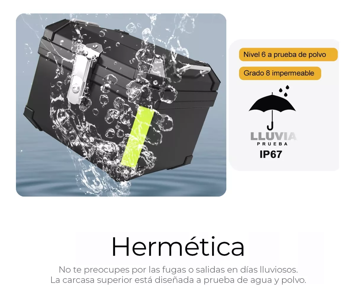 Baul Trasero Caja Para Moto 45l Cajuela Maletero Motocicleta