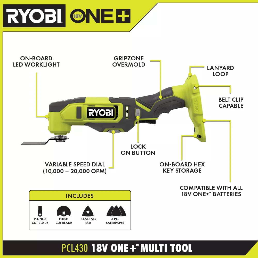 Ryoby Pcl1600k2 Combo 6 Herramientas 18v C/2 Bat Y Cargador
