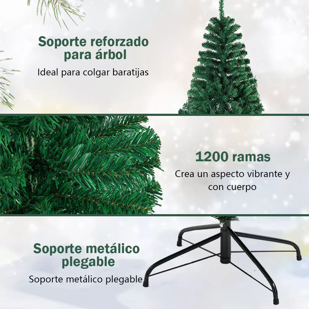 Abundio-SDS-70 Árbol De Navidad Encriptado De 2,1 M De Altura Y 1200 Ramas