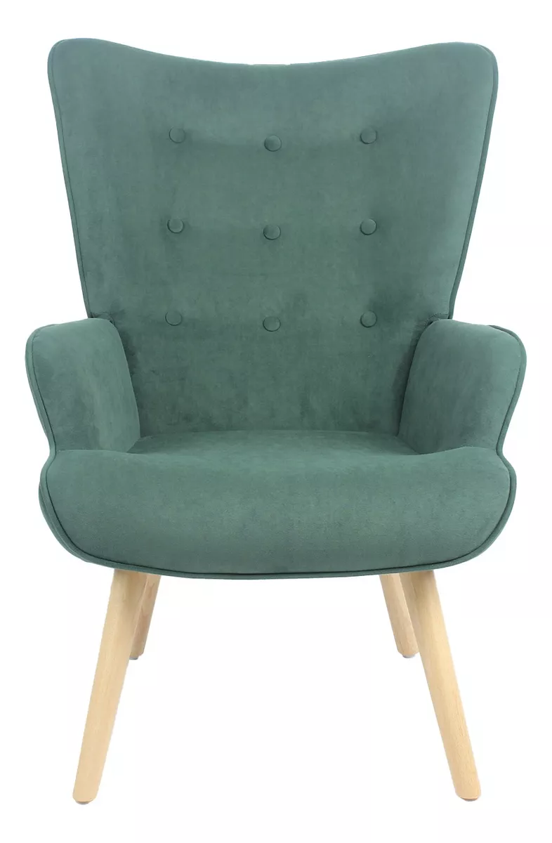 Sillón Individual Top Living Moderno Tapizado Velvet Verde