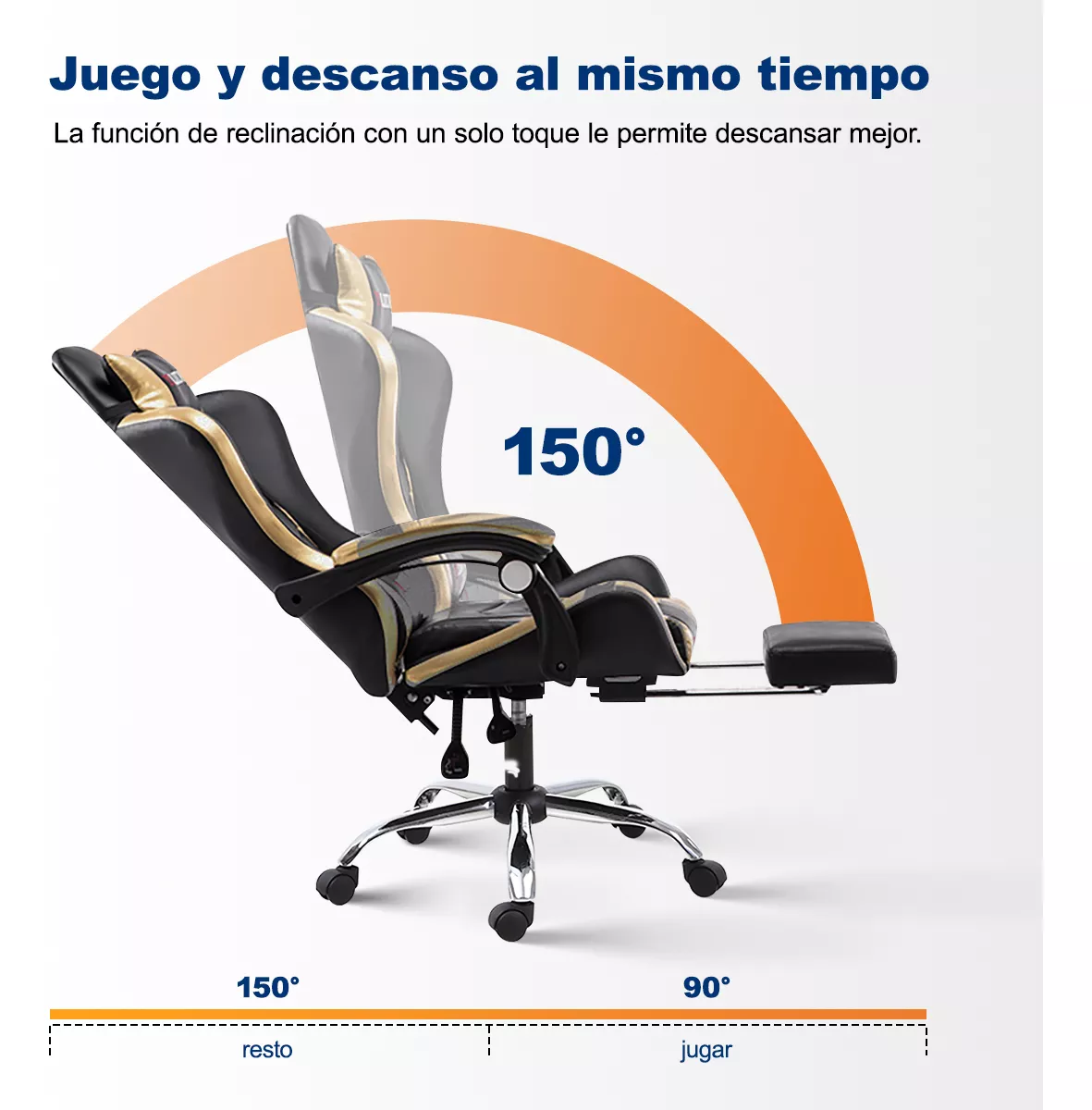 Silla De Escritorio Gamer Ergonómica Con Masaje Lumbar