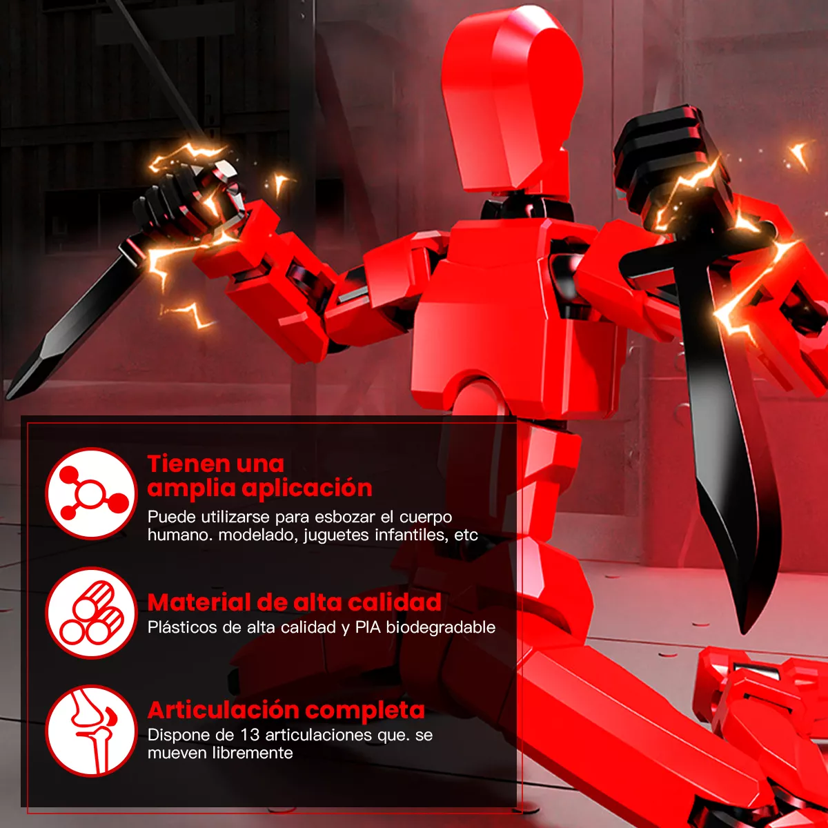 5 Piezas Robot Móvil Multiarticulado Impreso En 3d Juguetes