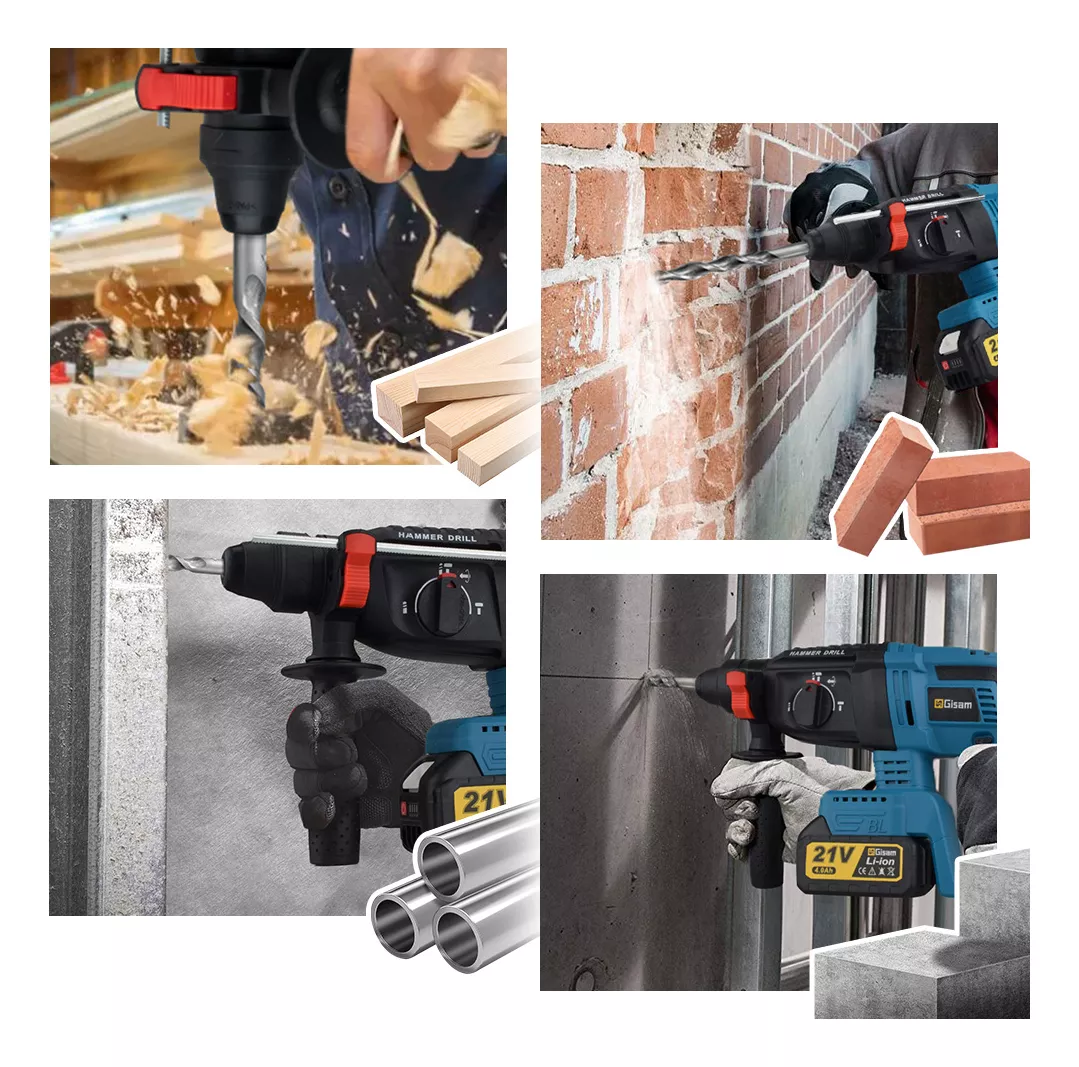 Rotomartillo Inalámbrico Taladro Sds-plus Gisam W3747 2200w