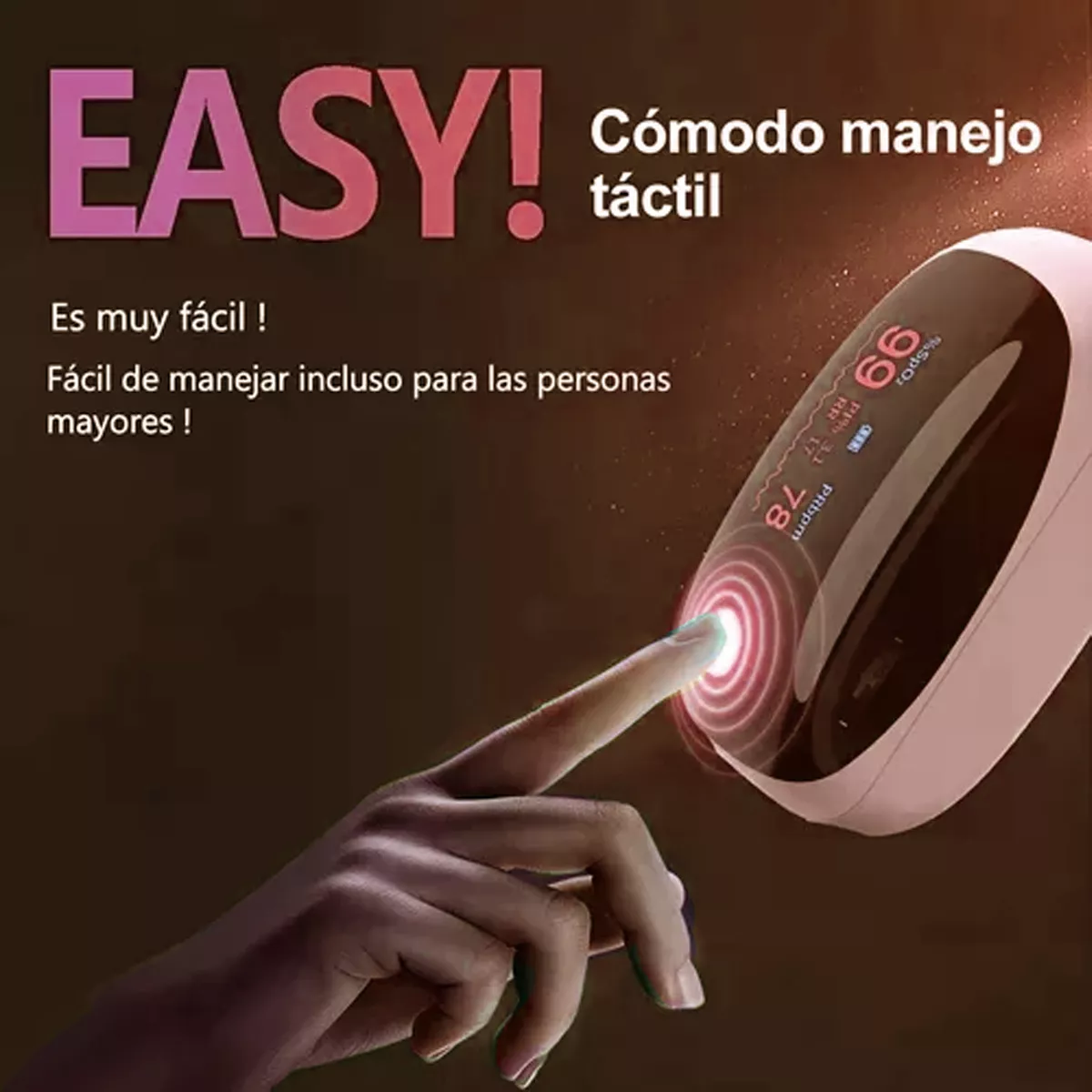 Recargable Usbc Con Oximetro De Dedo Instrumento Inteligente