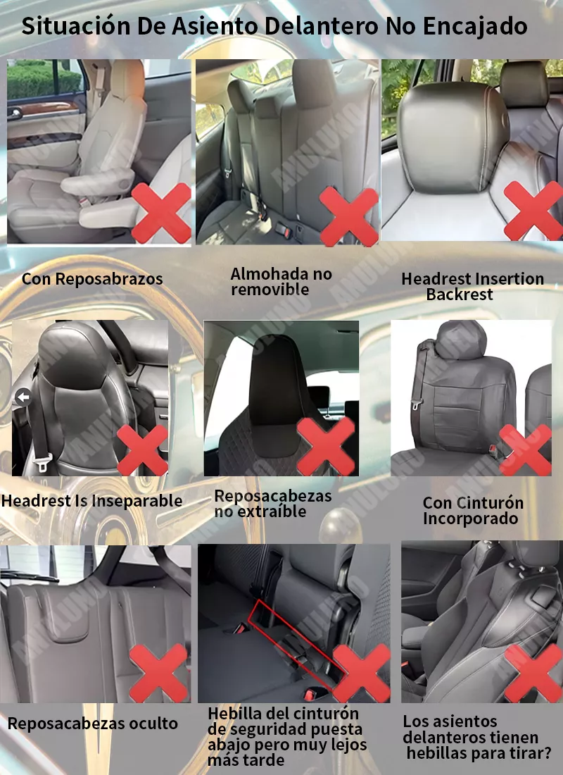 Funda Universal Para Asiento Cuero De Accesorios Autos 9pzs