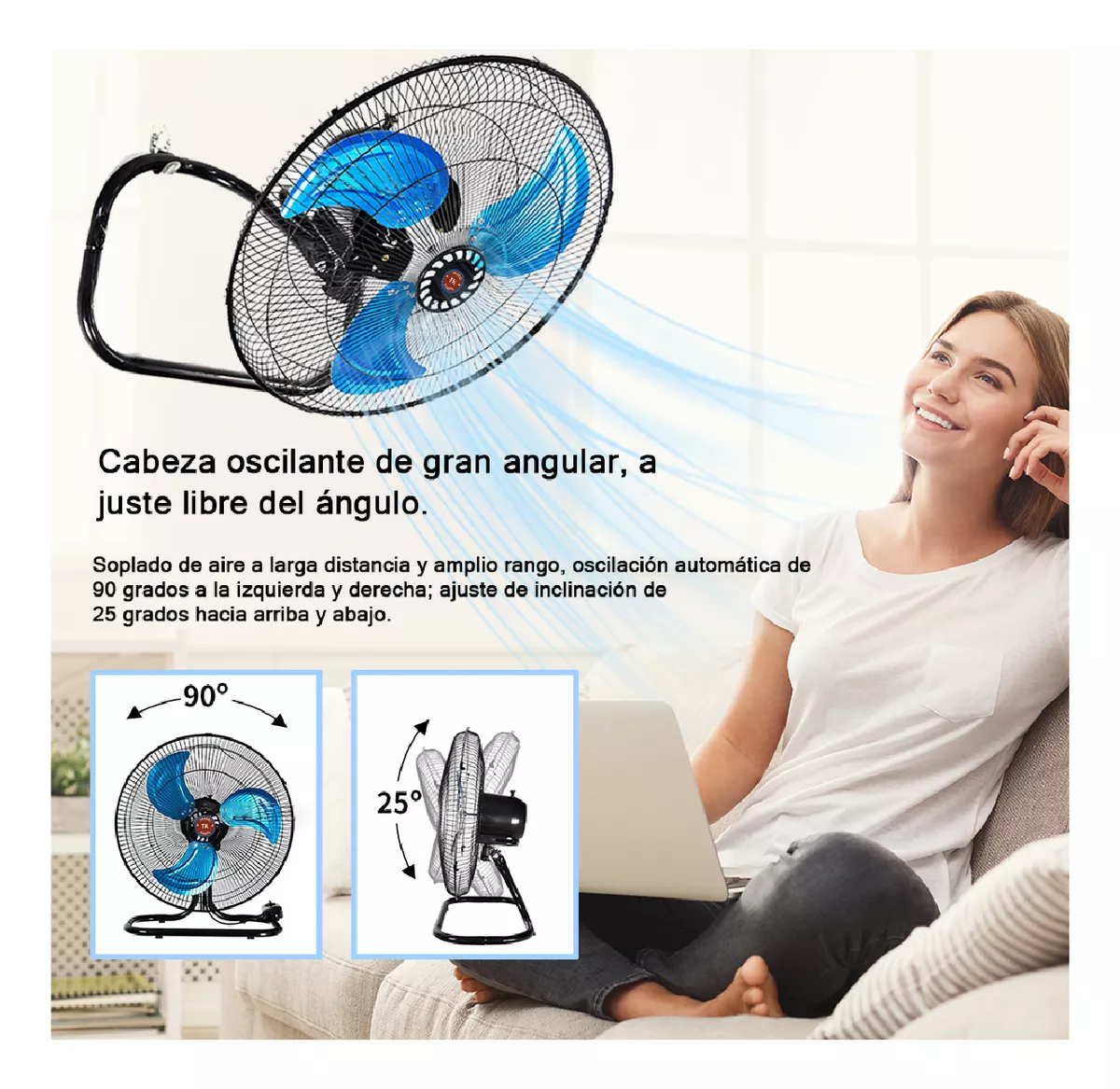 Ventilador Pedestal Piso Pared 3en1 Con 3 Aspas 18 Pulgadas