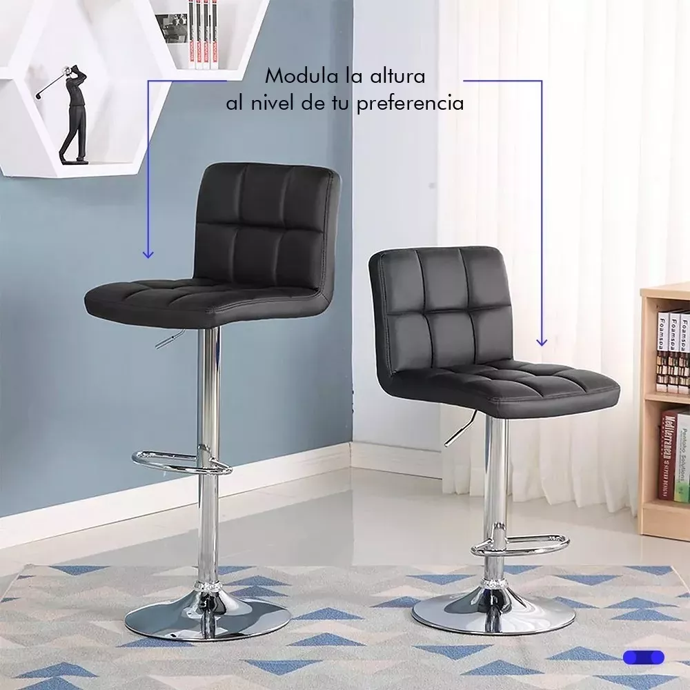 Set 2 Bancos Altos Cocina Barra Desayunador Bar Ajustable