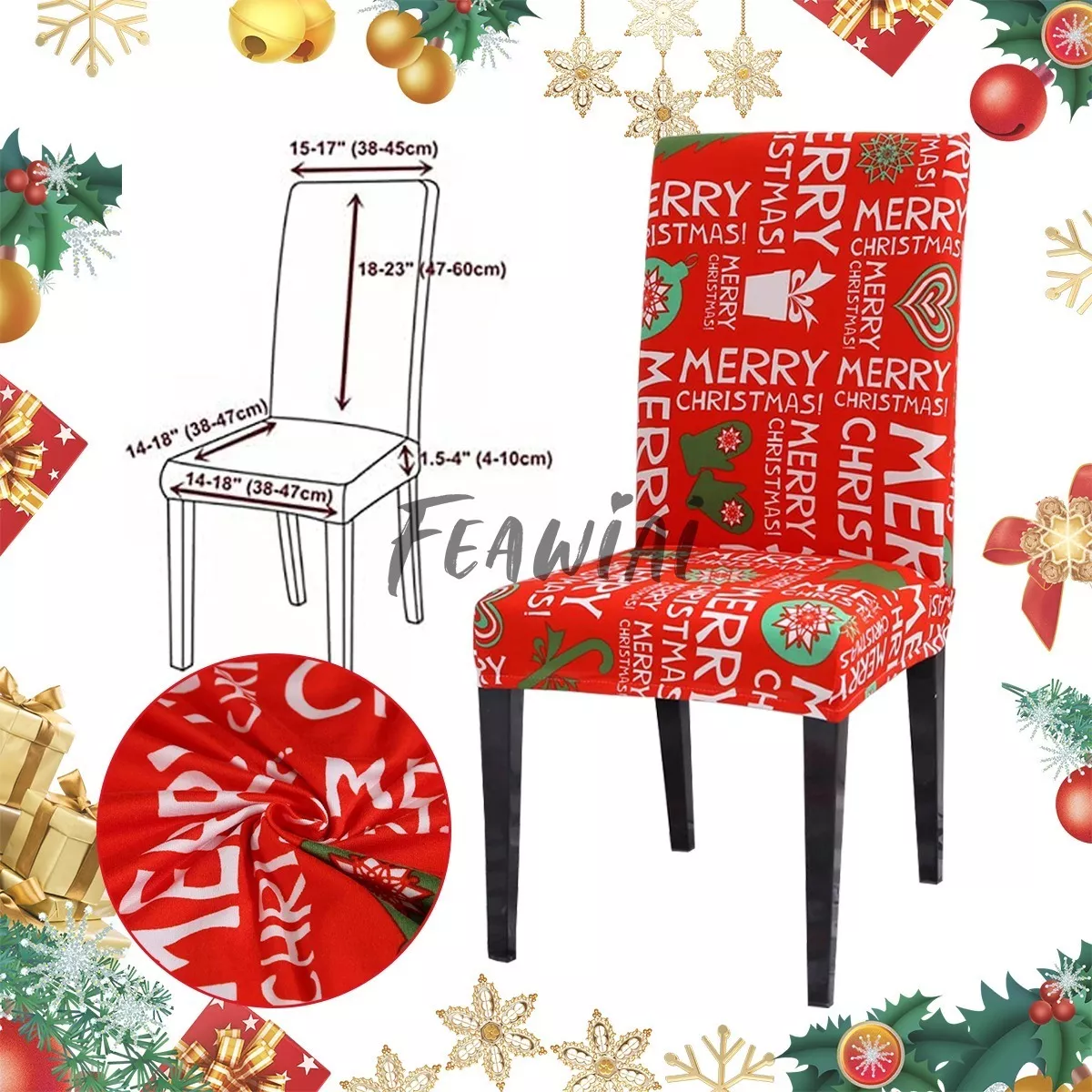 4 Pzs Fundas Para Sillas De Comedor De Navidad Navideños