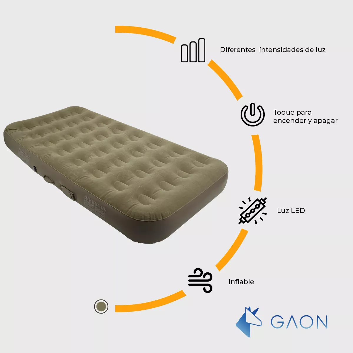 Colchon Inflable Individual Cama De Aire Portatil Camping