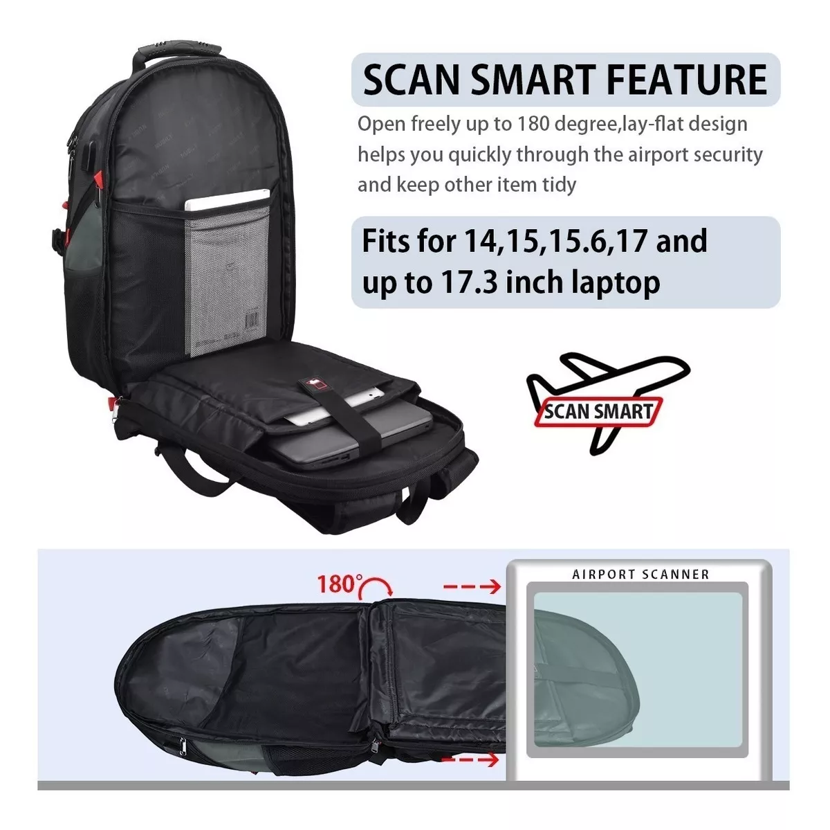 Mochila urbana Newhey NEWHEY-9901 color negro 50L Antirrobo Impermeable