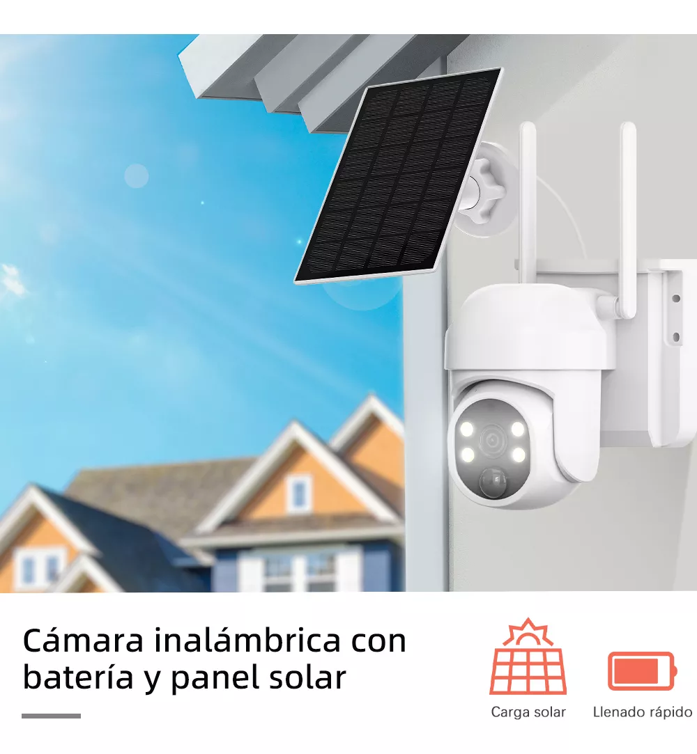 Solar Cámara De Seguridad Dawang Tyn1 2.5k Fhd 4mp Wifi Ptz Con Baterías