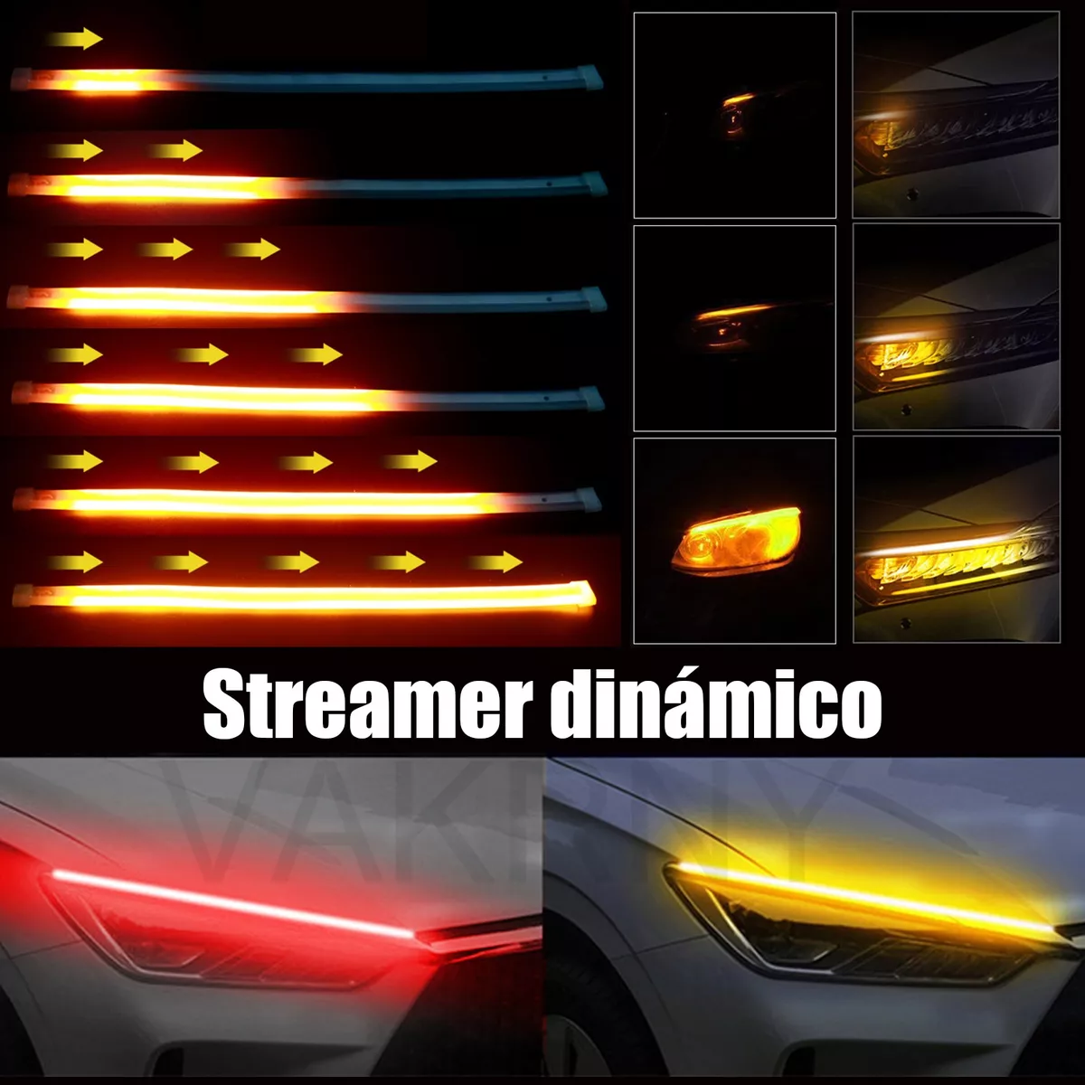 60cm Par Tira Led Drl Flexible Direccional Secuencial Auto