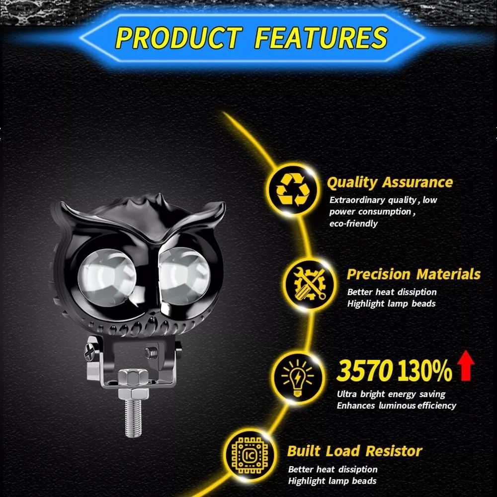 Un Par Luces Led Para Faros Motos Luz Auxiliares Lupa Autos