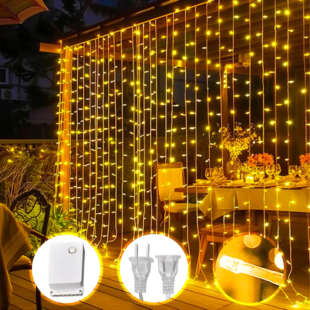 Decoración Navideña Luz 240led Fiesta 3m Luz Exterior