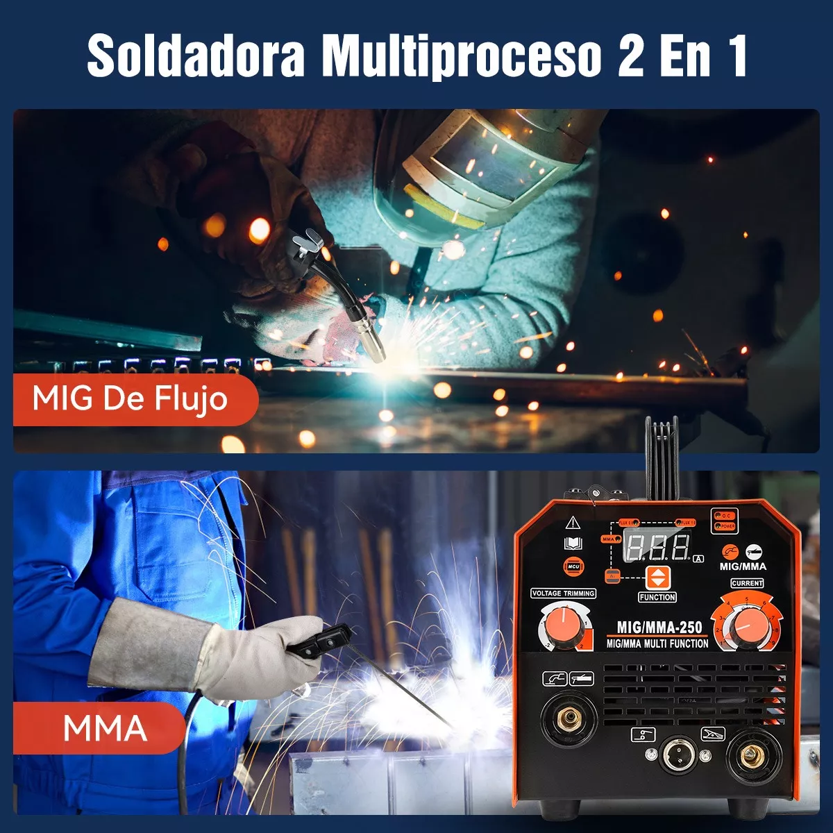 Soldadora Inversora 250a Máquina De Soldar Inverter Mig Mma