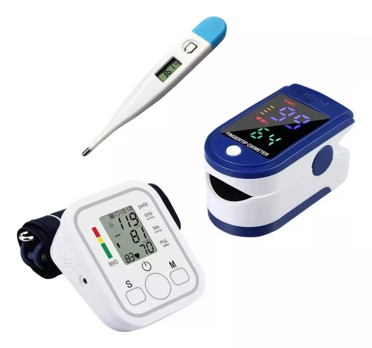 Monitor De Presion Brazo + Oximetro + Termometro Kit