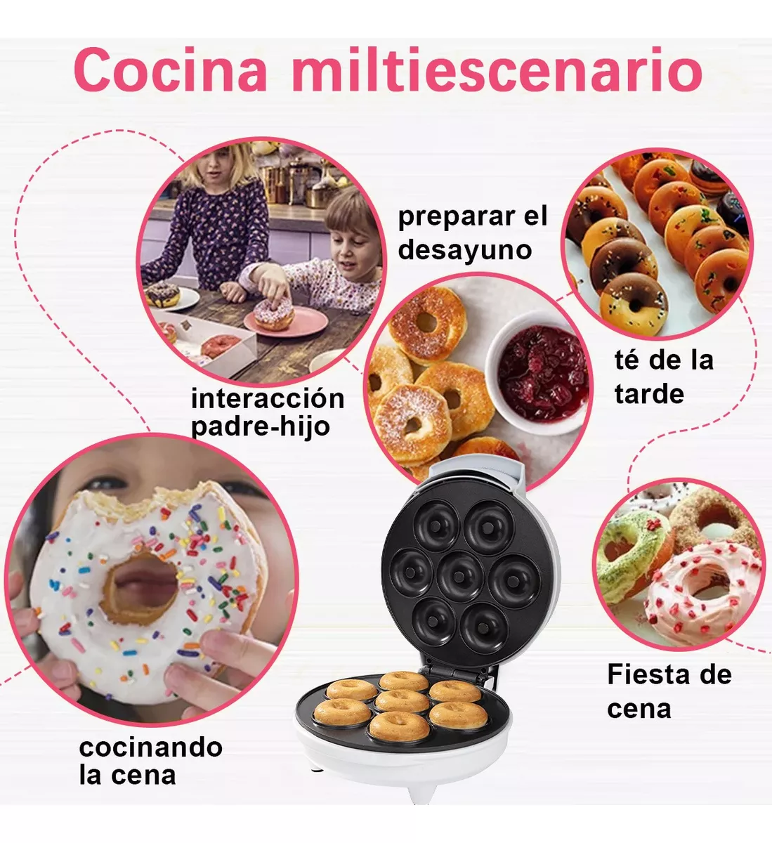 Máquina De Donas Para Desayuno Casa Con Donas 1200w Olye