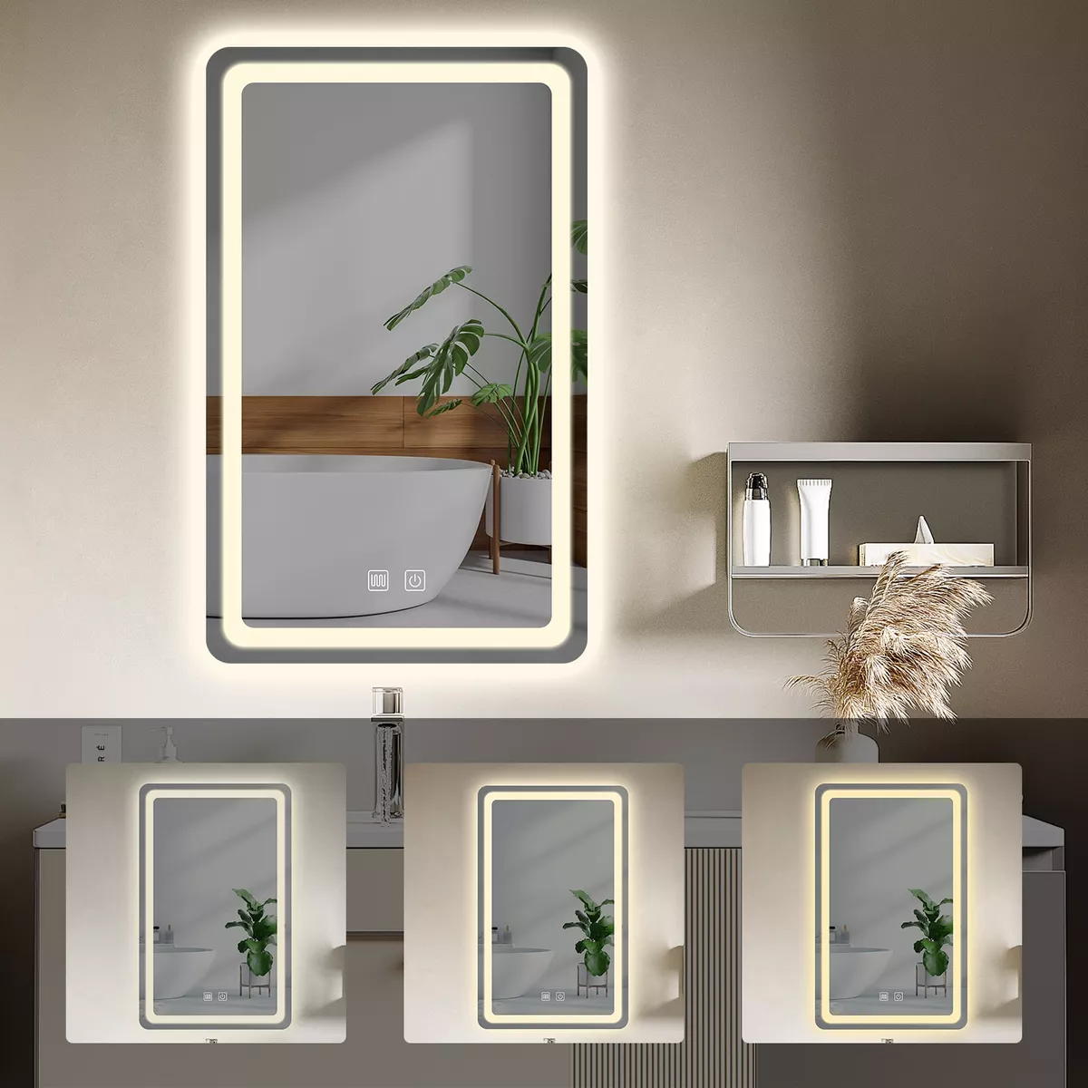 Espejo Inteligente Baño 3modo Touch Moderna 40*60cm Antivaho