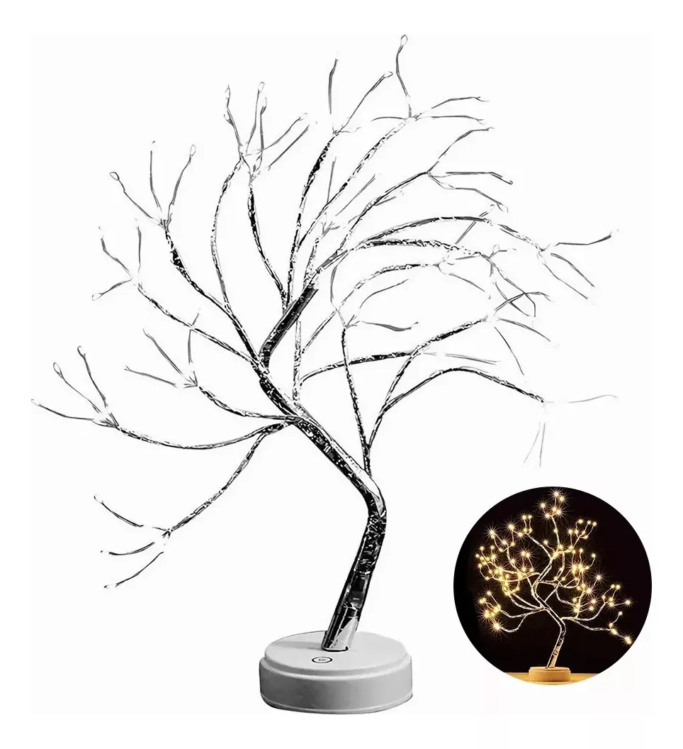Lámpara Árbol De Bonsái 20 Pulgadas 108 Led Perla Decoración