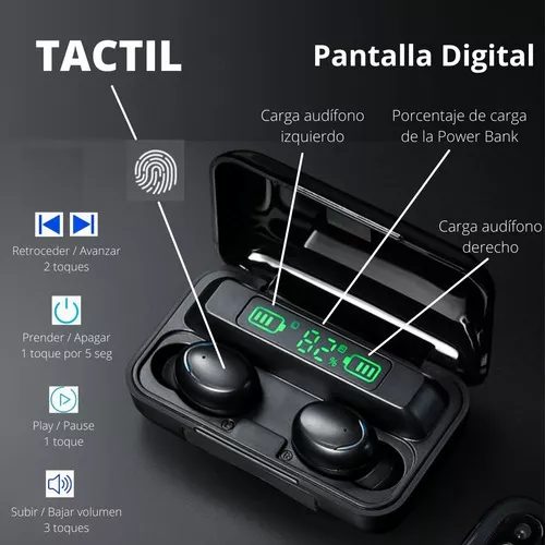 Keluona Audifonos In-ear Inalambricos F9-5c Bluetooth Tactil Cancelacion De Ruido Color Negro
