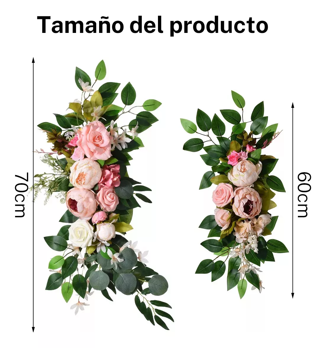 2 Piezas Boda Rústica Arco Flor Centro De Mesa Guirnalda