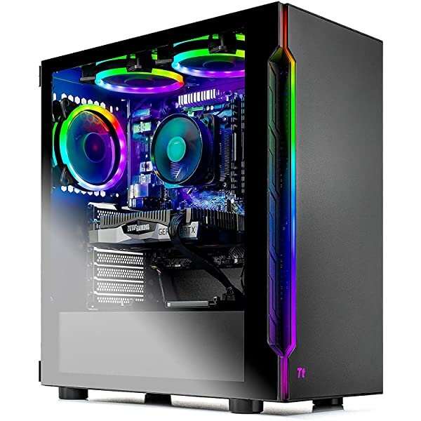 Computadora para juegos SkyTech Shadow 3.0 PC de escritorio - Ryzen 7 3700X 8-Core 3.6GHz, RTX 3060 12GB, 1TB SSD, 16GB DDR4 3000, Ventiladores RGB, AC WiFi, 600W Gold PSU, Windows 10 Home 64-bit, Black Ryzen 7 3700X | RTX 3060
