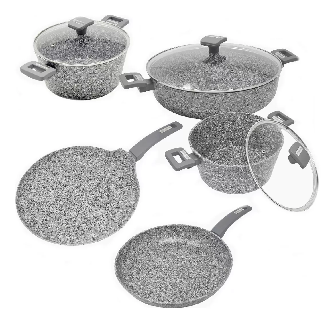 Westinghouse Batería De Cocina Gris Granito De 8 Piezas