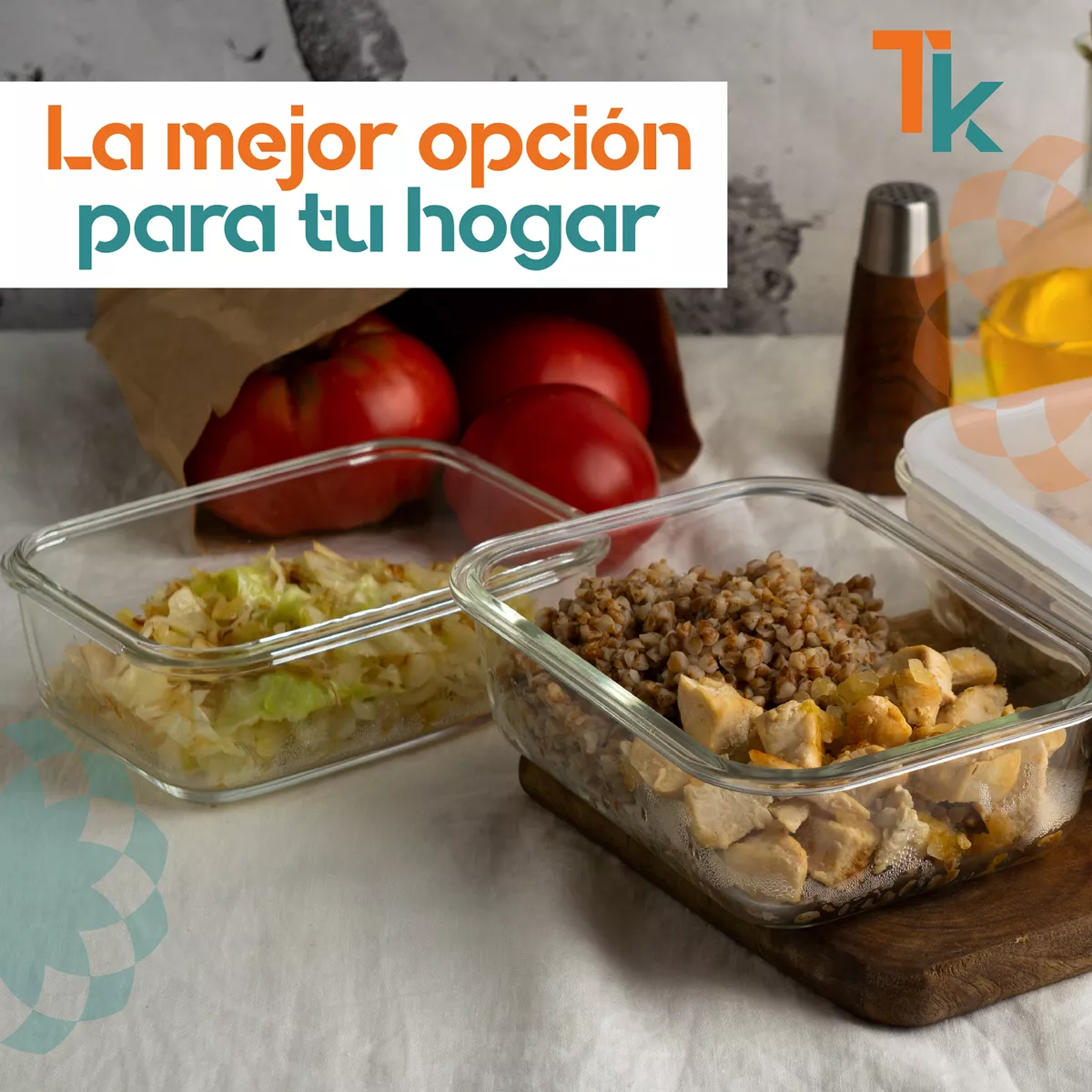 Contenedores Herméticos Vidrio Cristal Guardar Alimentos