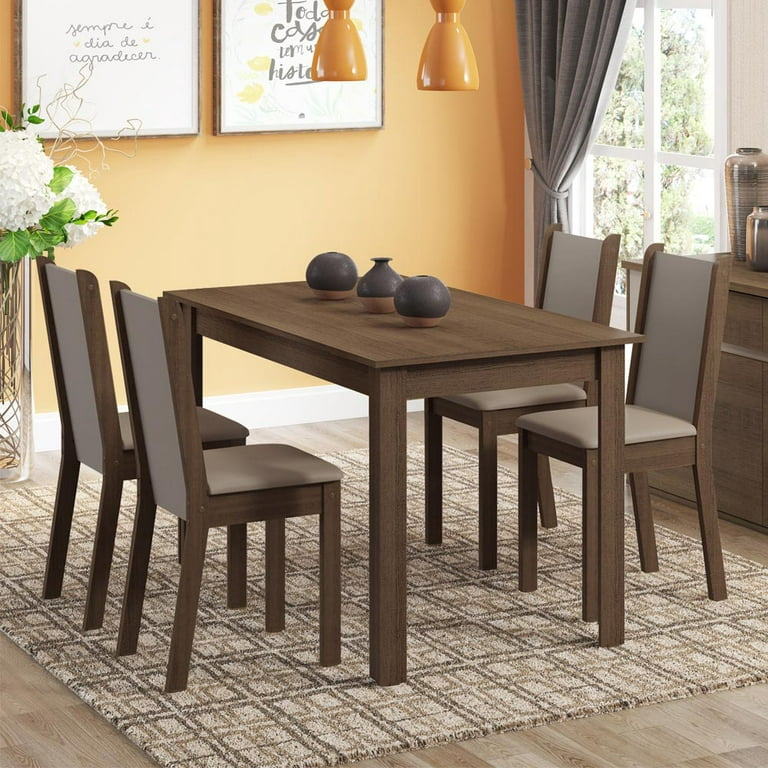 Juego de Comedor Mesa Madesa Bea Tapa de Madera con 4 Sillas Madesa XB045647GX4T