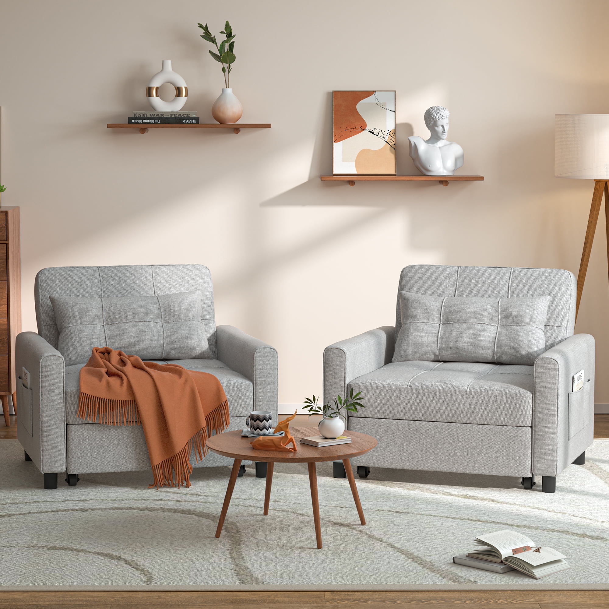 Sofá Cama Silla 3 en 1, Silla Convertible Cama Individual