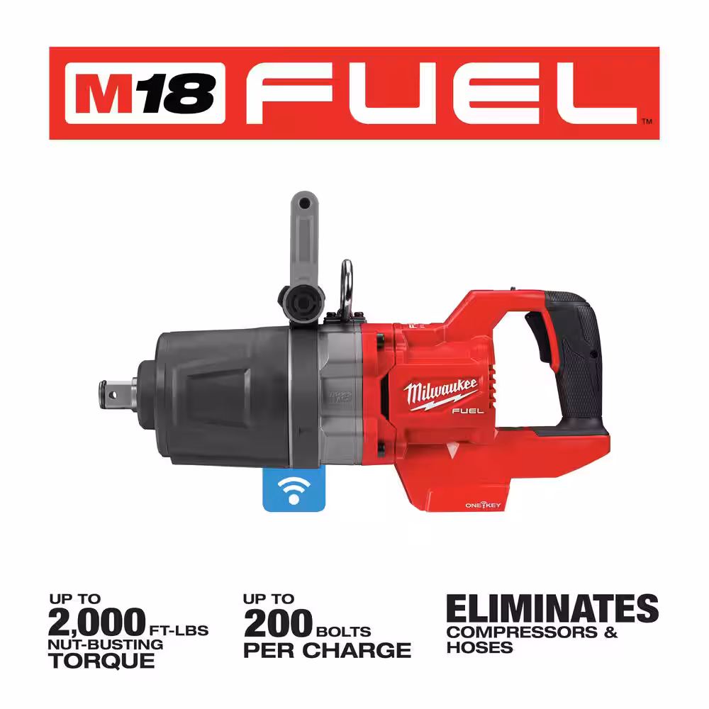 Milwaukee M18 FUEL 18V Lithium-Ion Brushless Cordless 1 in. Impact Wrench with D-Handle & Jobsite Radio/Charger 2868-20-2792-20