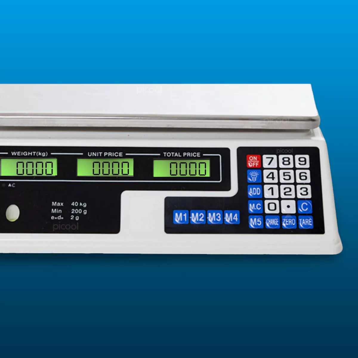 Báscula Comercial Digital 40 Kg Recargable Tecla Tara Picool