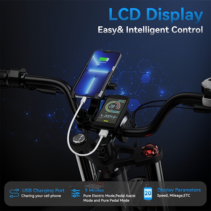 Osoeri Bicicleta eléctrica de llanta ancha de 20 x 4 para adultos, motor BAFANG de 750 W, batería de 48 V 20 AH/40 AH, frenos de disco hidráulicos, amortiguador doble, bicicleta eléctrica de montaa Shimano de 20 mph de 7 velocidades ZM