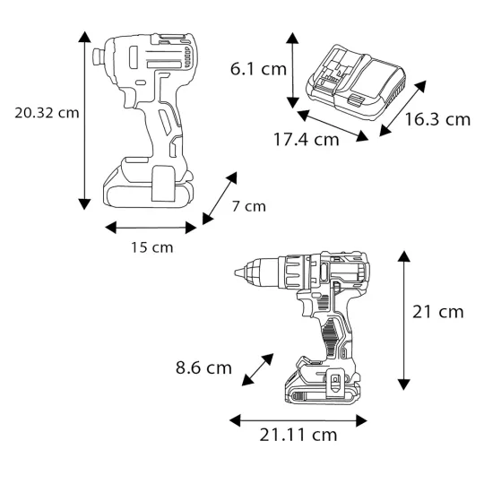 Venta de liquidación! COMBO DE TALADRO PERCUTOR Y ATORNILLADOR + ATORNILLADOR DE IMPACTO