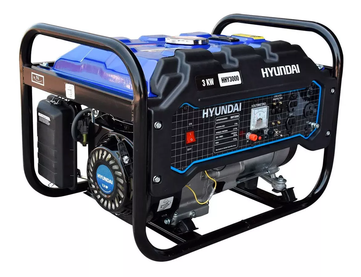 Generador Gasolina Bifásico Portatil 3.0 Kw Hhy3000 Hyundai