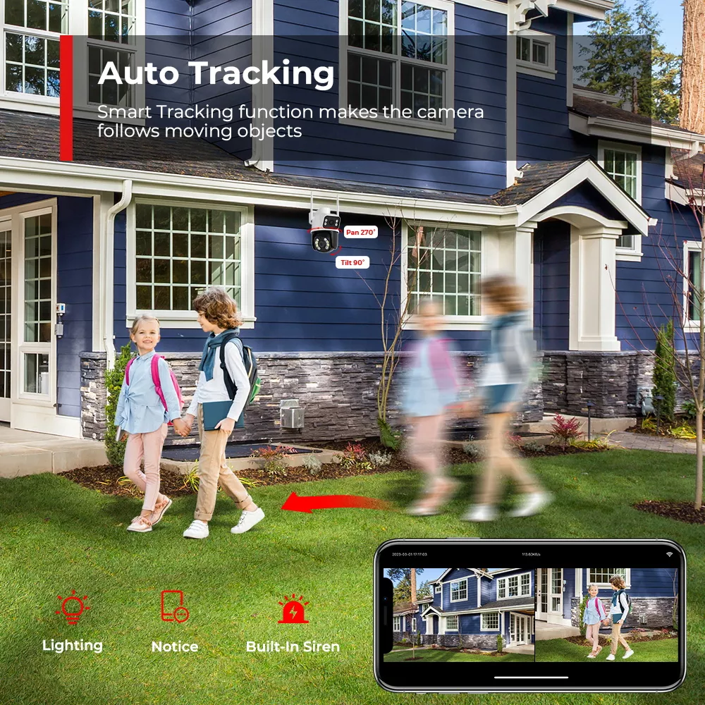 Cámara de Seguridad Inalámbrica ANBERX A8BQ Wireless 8MP Con Visión Nocturna Negro/Blanco