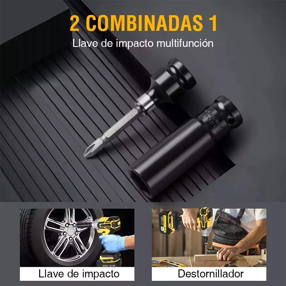 Llave De Impacto 1/2 Inalámbrica Eléctrica Con 2 Baterías